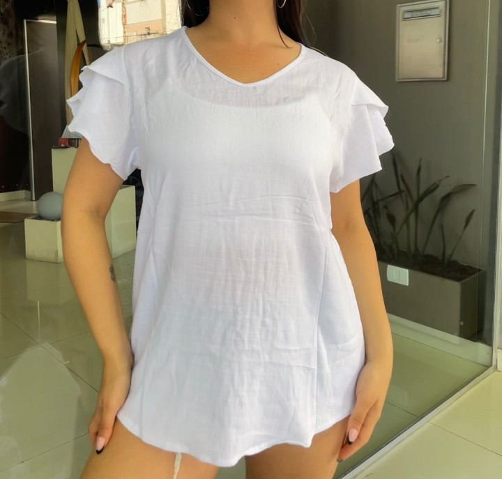 Blusa Gota Lino con Spandex - Imagen 3