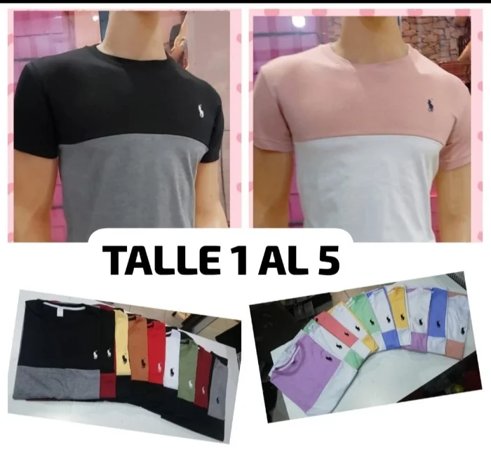 Oferta Remeras Combinadas de Polo Algodón Pienado Premium