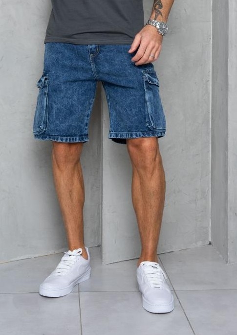 Bermuda Jeans Mom Cargo con Fuelles - Imagen 4