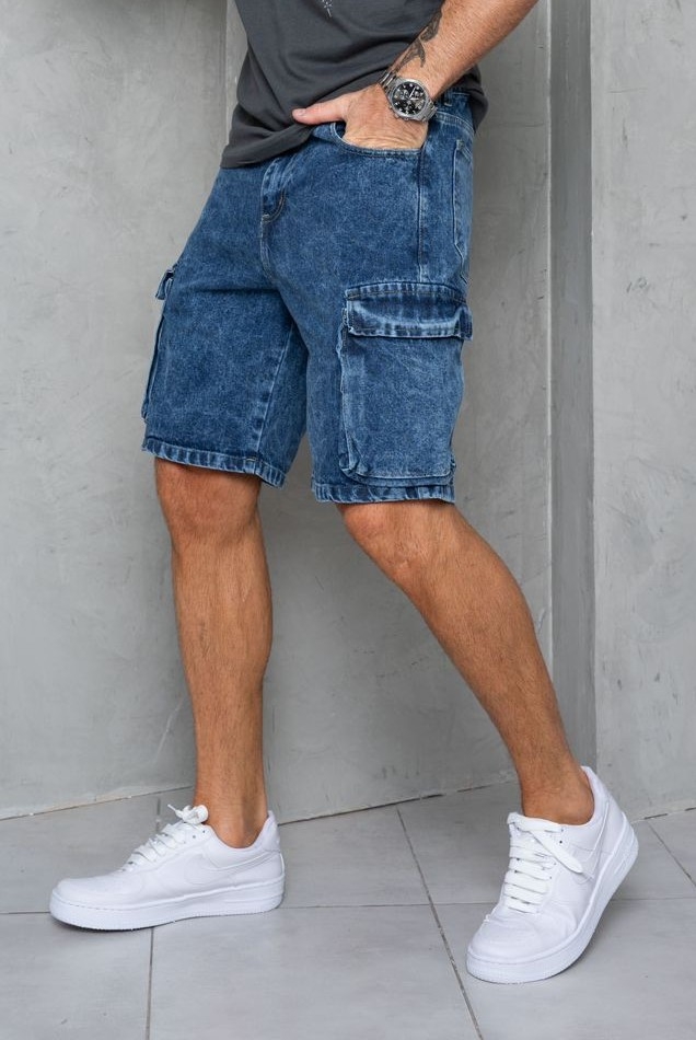 Bermuda Jeans Mom Cargo con Fuelles - Imagen 6