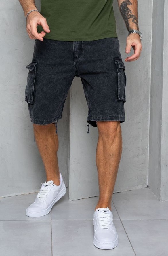Bermuda Jeans Mom Cargo con Fuelles - Imagen 7