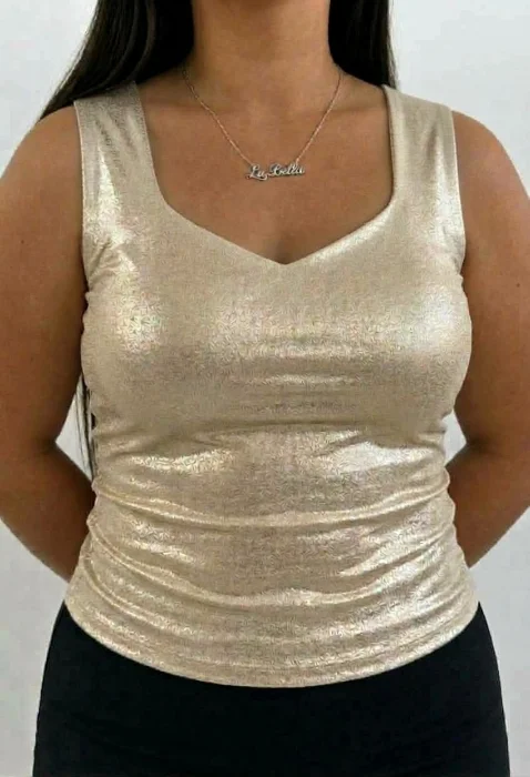 Musculosa Espejo Foil X Talles