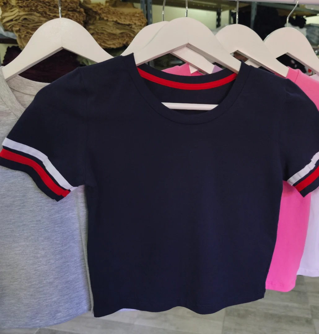 " Remera Líneas Baby Tee " Algodon con Lycra - Imagen 6
