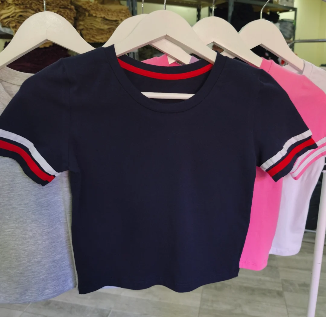 " Remera Líneas Baby Tee " Algodon con Lycra - Imagen 2