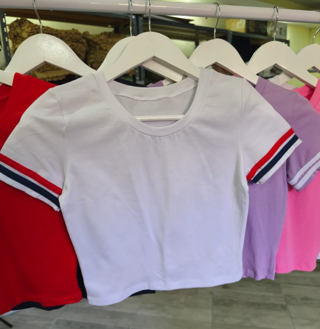 " Remera Líneas Baby Tee " Algodon con Lycra - Imagen 5