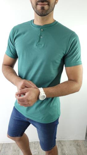 Remeras Botón de Algodón Peinado