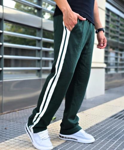 Pantalón Recto Combinado Algodón Frizado