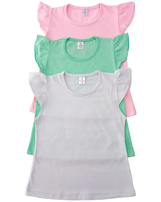 Remera con Volados en Algodón Peinado