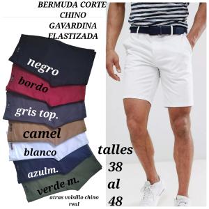 Bermudas Corte Chino  de  Gavardina Elastizado