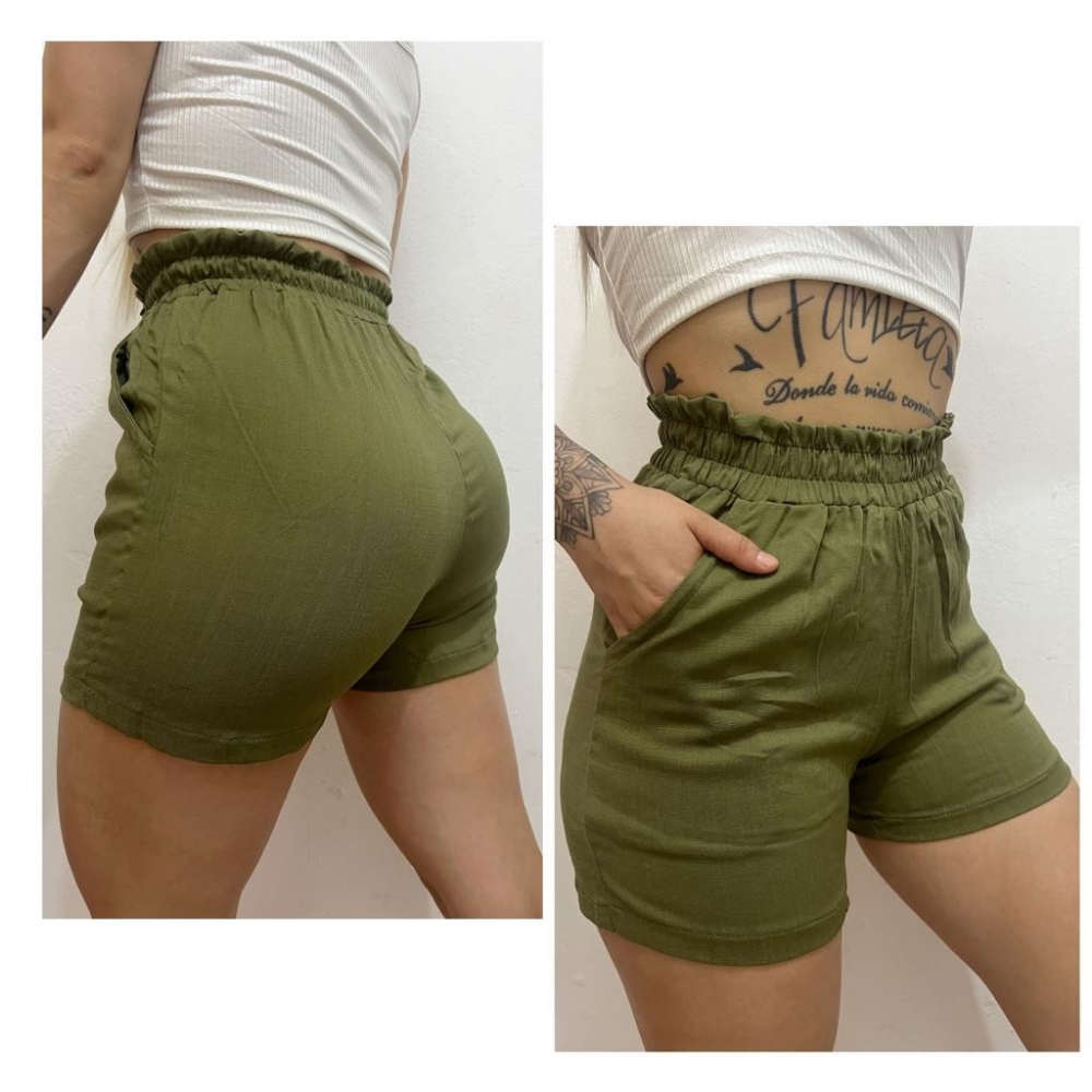 Short Lino Liso Espandex - Imagen 5