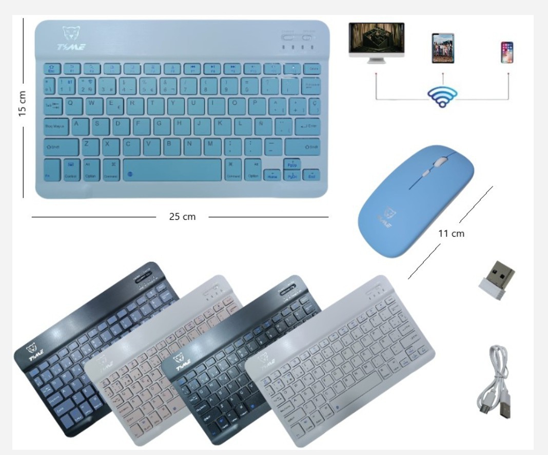 Set Inalámbrico para Tablet Teclado y Mouse - Imagen 1