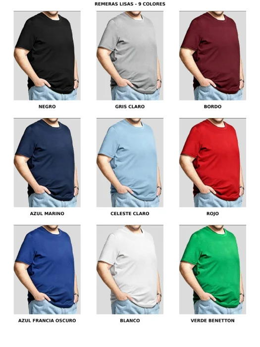 Remeras Algodon Peinado Talles Especiales al