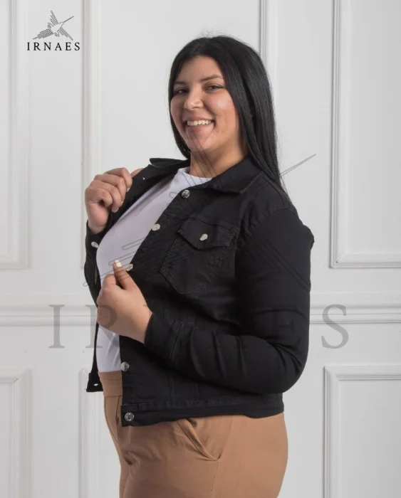 Camperas Jeans Elastizados Color Negro