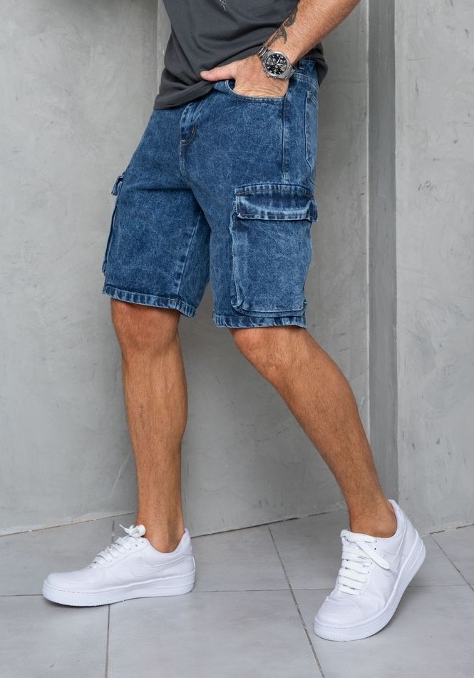 Bermudas Jeans  Mom Cargo Nevado - Imagen 3