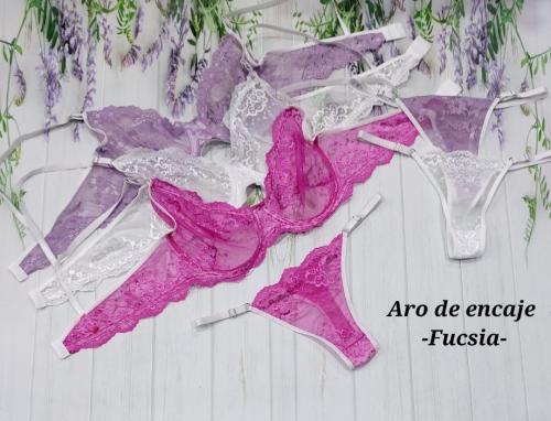 Conjuntos Aro de Encaje Fucsia