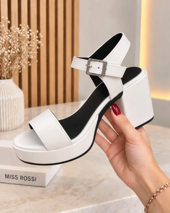 Sandalia Plataforma Baja Art 500 Blanco Pu