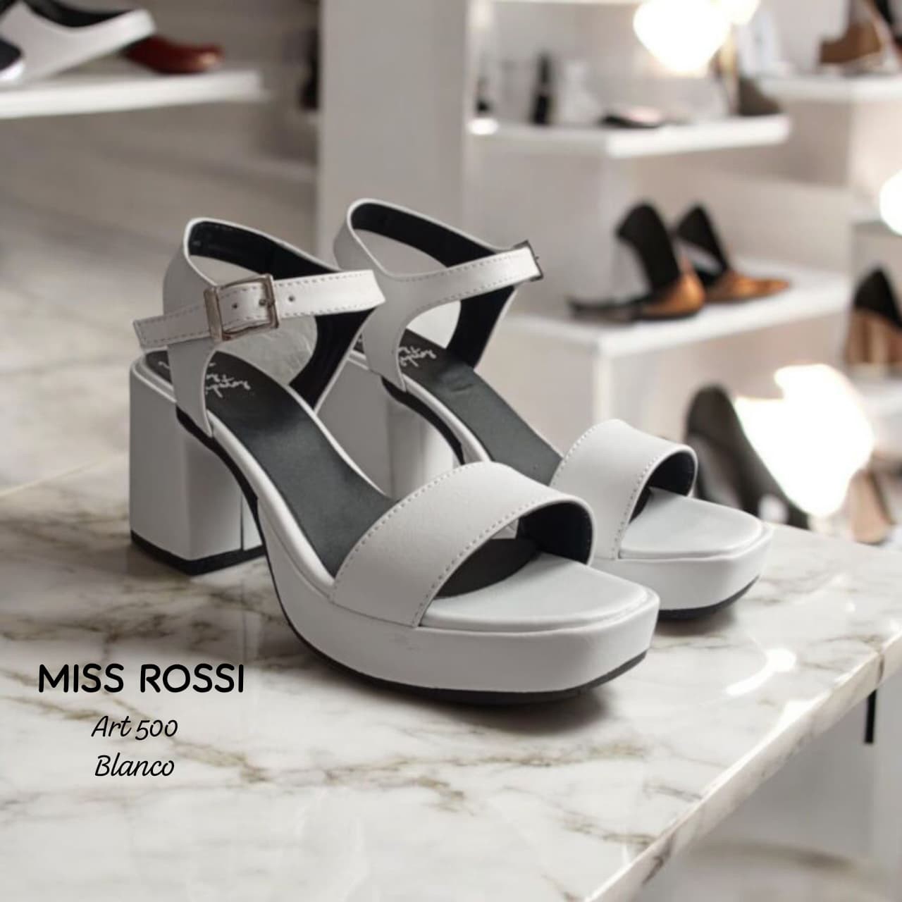 Sandalia Plataforma Baja Art 500 Blanco Pu - Imagen 3