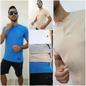 Remera Botón de Algodón Peinado