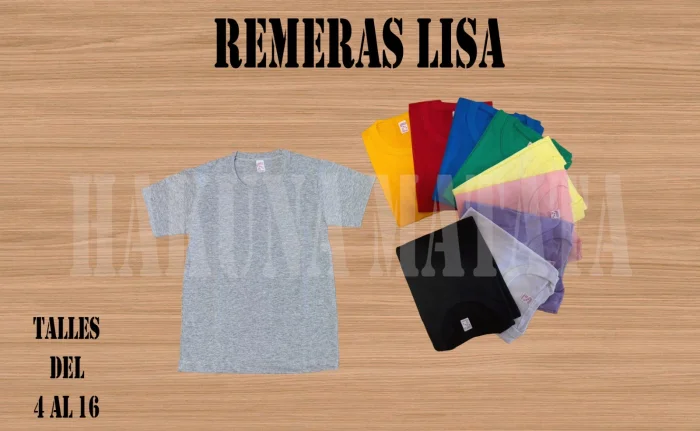 Remeras Lisas ( Escolar)