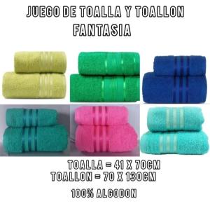 Juego de Toalla y Toallón Fantasía - Miniatura 1