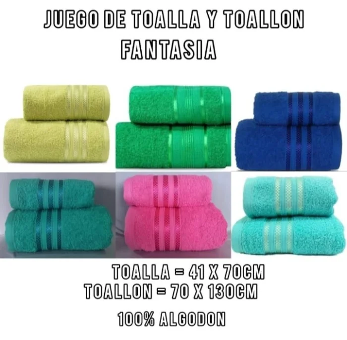 Juego de Toalla y Toallón Fantasía