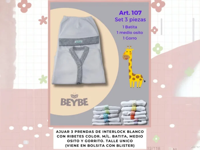 Set 3 Piezas Beybe (art 107) Oferta Surtido de Colores