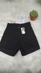 Short Negro Elastizado Tiro Alto