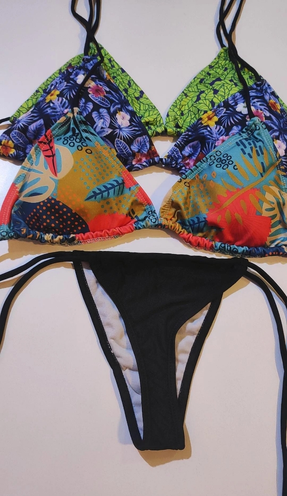 Bikini Triángulo con Taza Desmontable Estampado - Imagen 3