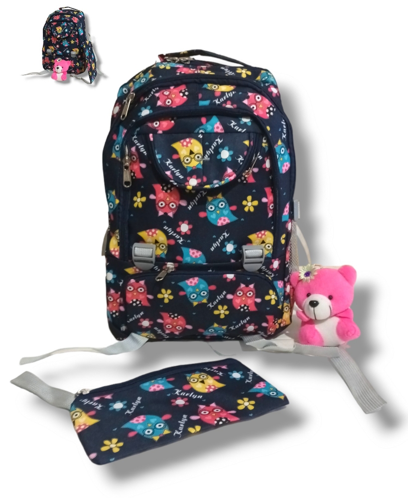 Mochilas 3 Piezas Cartuchera + Llavero Unisex Grande - Imagen 2