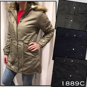 Parka de Gabardina con Piel