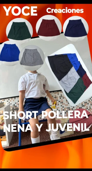 Pollera Pantalón de Nena Algodón con Laicra