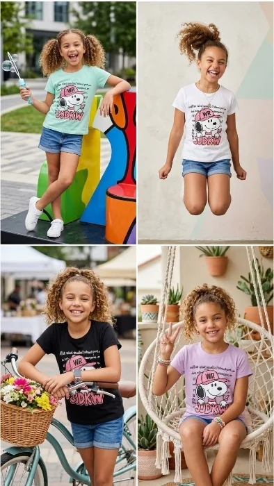 Remera Niña Algodón con Lycra