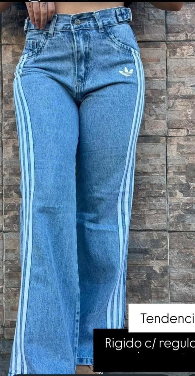 Jean Baggy Adi Das Regulador Dama Tres Tiras Oferta - Imagen 2
