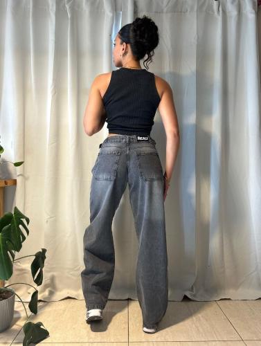Jean Baggy Gris Regulador Dama - Miniatura 3