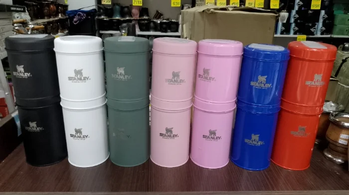 Set de Latas Stanley ( Azucarera y Yerbera) 8.5cm de Diametro.