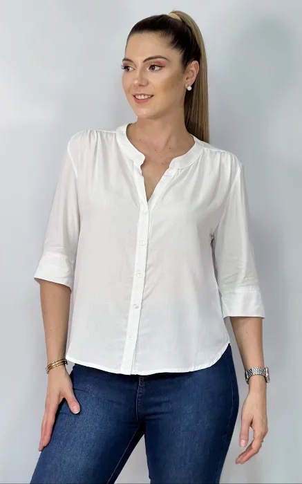 Blusa Cuello Mao (poplin)