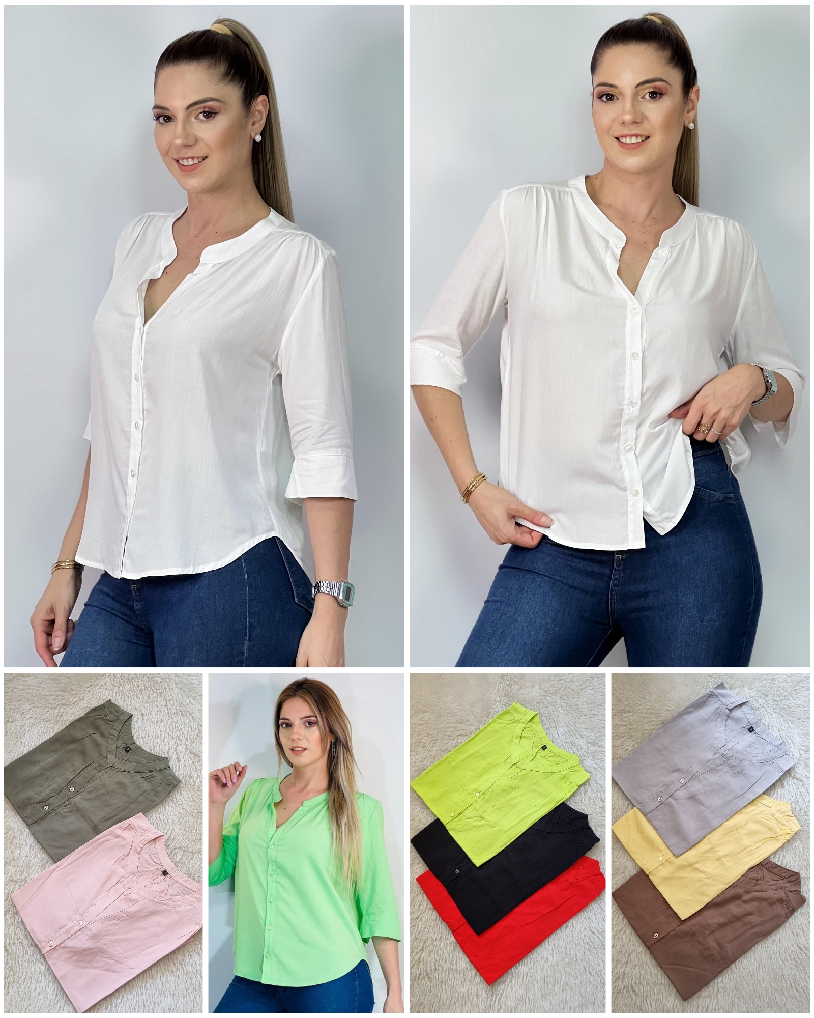 Blusa Cuello Mao (poplin) - Imagen 2