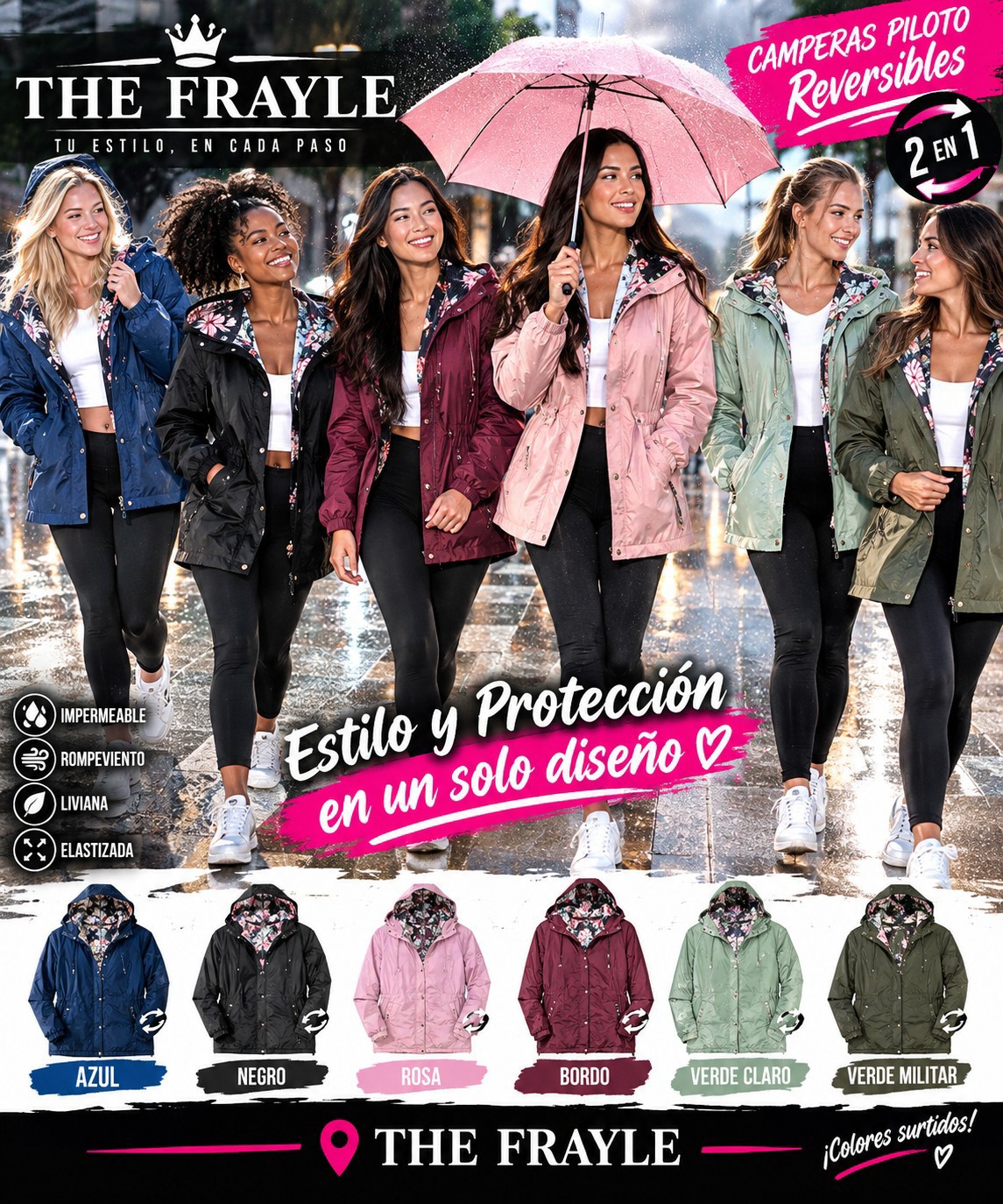 Rompeviento Tipo Piloto Dama Reversible - Imagen 3