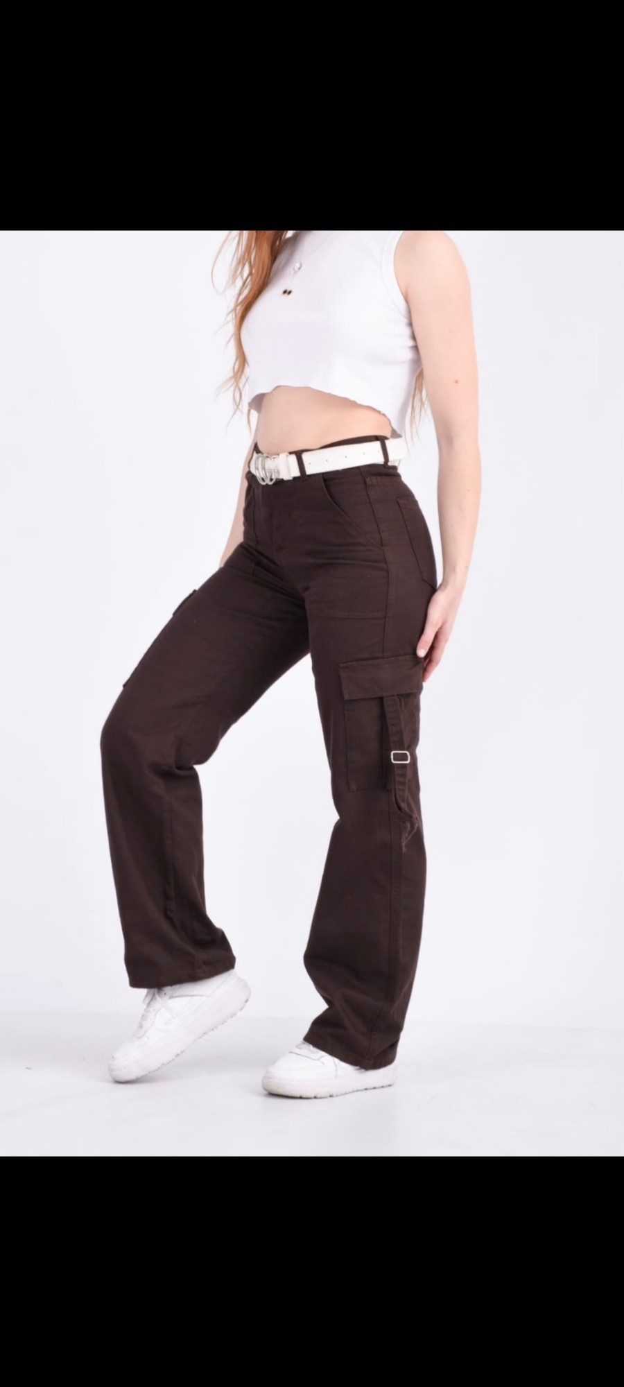 Wide Leg Cargo Chocolate - Imagen 2
