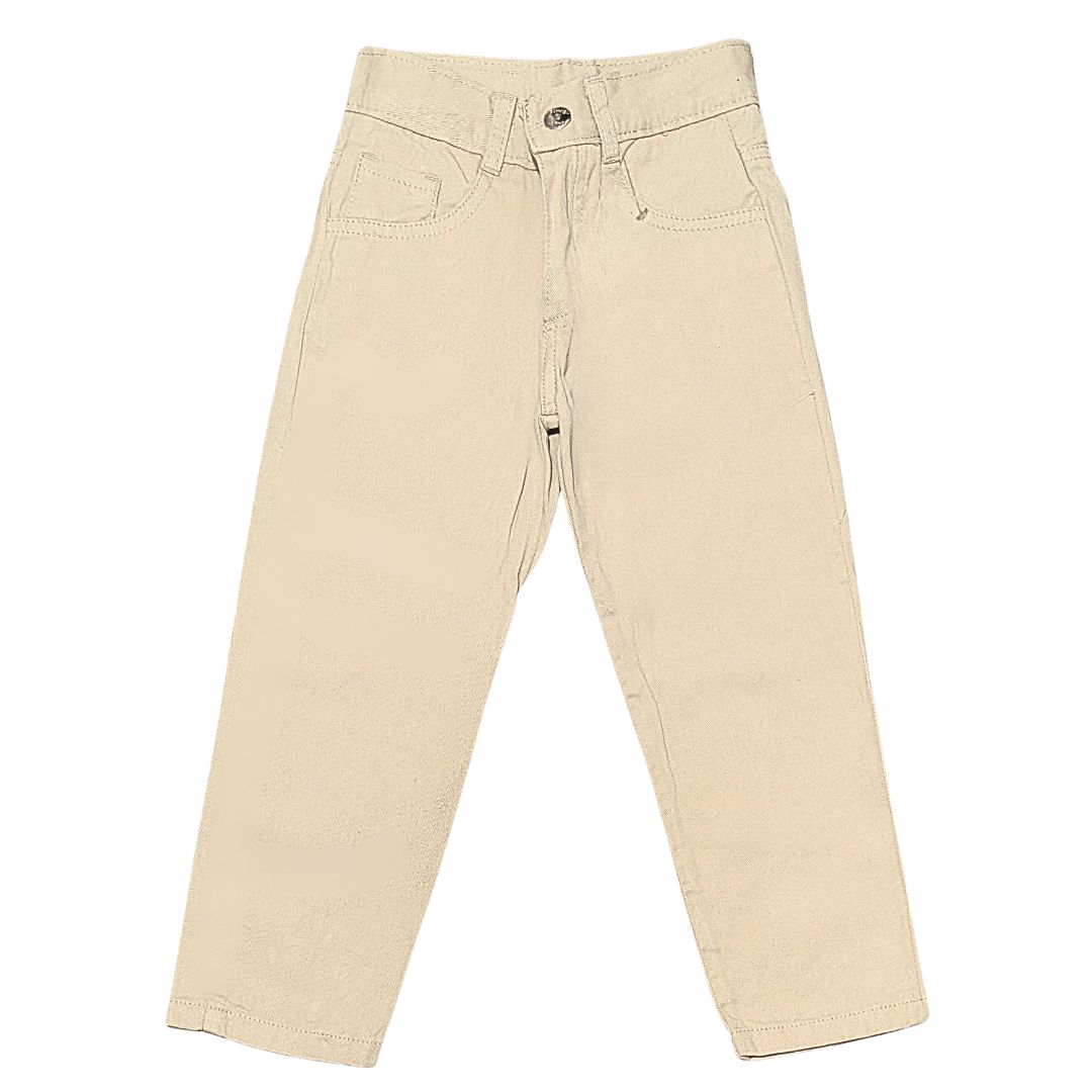 Art 3723 Pantalón para Niños Mom Ancho de Gabardina - 3723%20beige.jpg