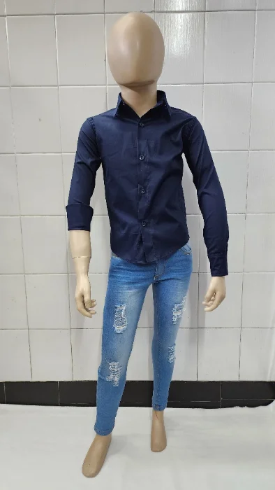 Camisas Liso  Elastizada Importada de Ñiños