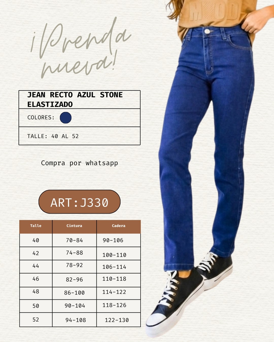 Pantalón Jean Recto Elastizado - Imagen 2