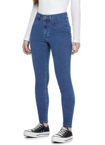 Jeans Dama Azul Liso Tiro Alto