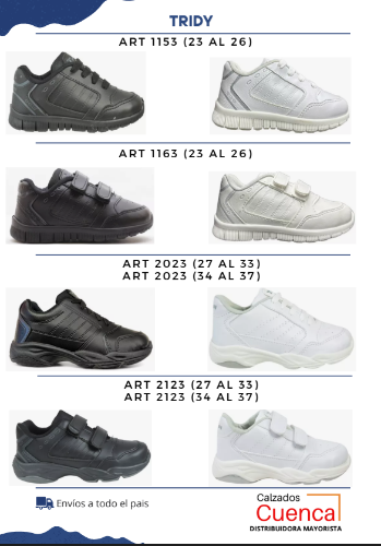 Zapaptilla Deportiva Colegial con Abrojos Tridy Art.2123 23 al 37