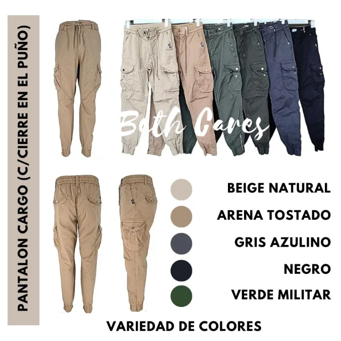 Cargo- Pantalones Cargos (puño- Cierre)