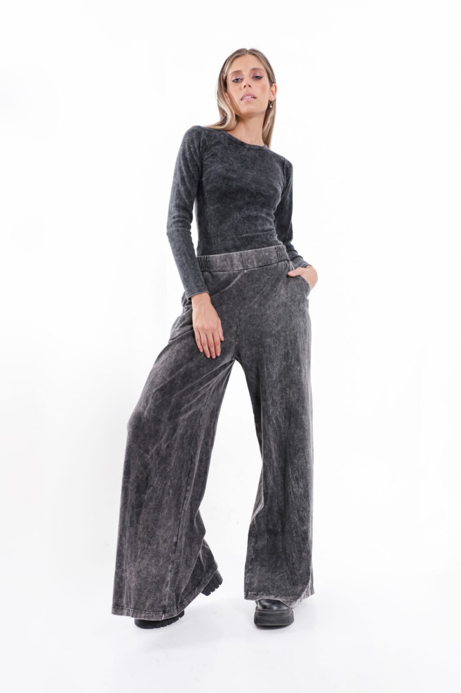 Pantalon Palazzo Algodon Nevado - Imagen 2