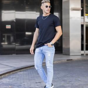 Liquidacion Pantalon Chupin Celeste Nevado