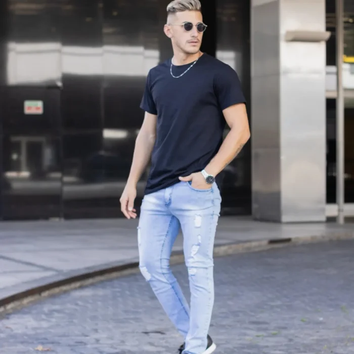 Liquidacion Pantalon Chupin Celeste Nevado