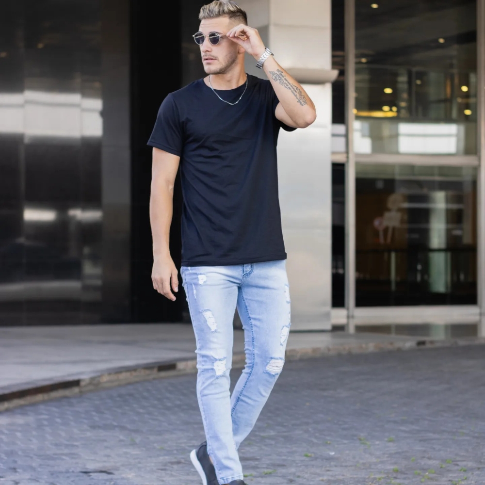 Liquidacion Pantalon Chupin Celeste Nevado - Imagen 2