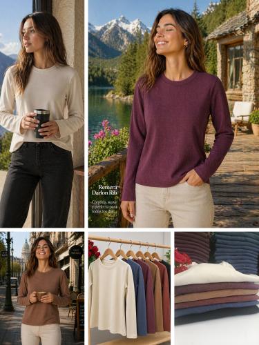 Remeras de Darlon Rib Talles de 2  al 7
